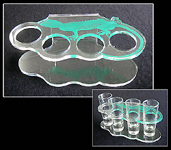 Green Lizard, 4 Shot Tray